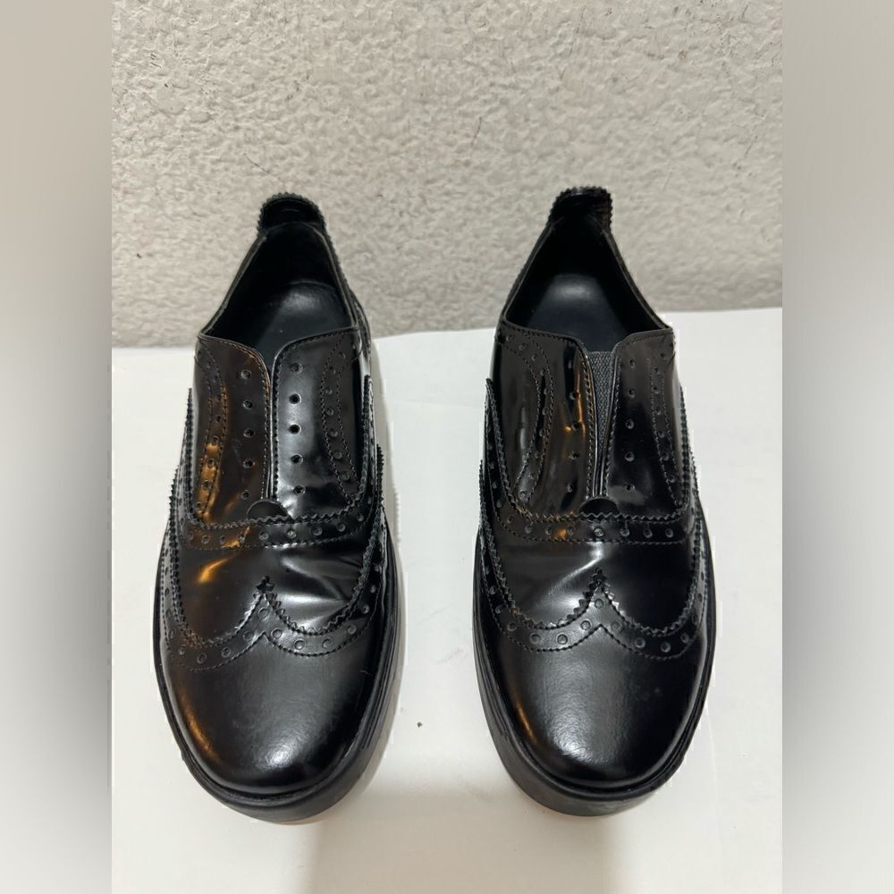 Rag & Bone Black Meli Oxford Leather Slip On Sneakers EUC Women's EUR 36/ US 6